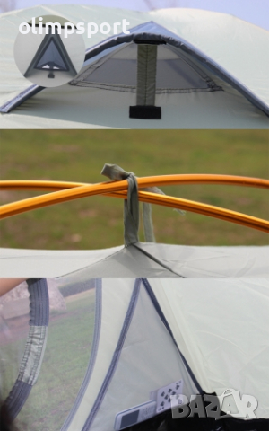 Палатка двуместна (двуслойна) с размери 210x140x105 см Вътрешният слой на палатката е от мрежест пла, снимка 3 - Палатки - 36155481