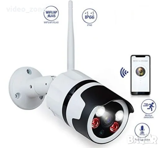 5MP FullHD Безжична IP камера с висока резолюция и силна ARRAY подсветка от 4 LED диода