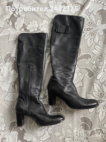  ботуши чизми 38/39 н черни от естествена кожа Daniele Ancarani, снимка 2 - Дамски ботуши - 44707403