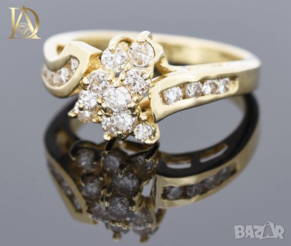 Нов Златен Пръстен с 0.85кт Естествени Брилянти , снимка 2 - Пръстени - 40186863