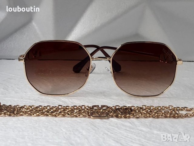 Valentino дамски слънчеви очила Осмоъгълник с верижка синджир, снимка 7 - Слънчеви и диоптрични очила - 41626704