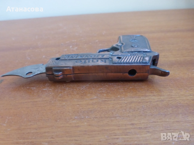 Колекционерска запалка пистолет LIONKING с вграден нож, снимка 5 - Запалки - 52427445