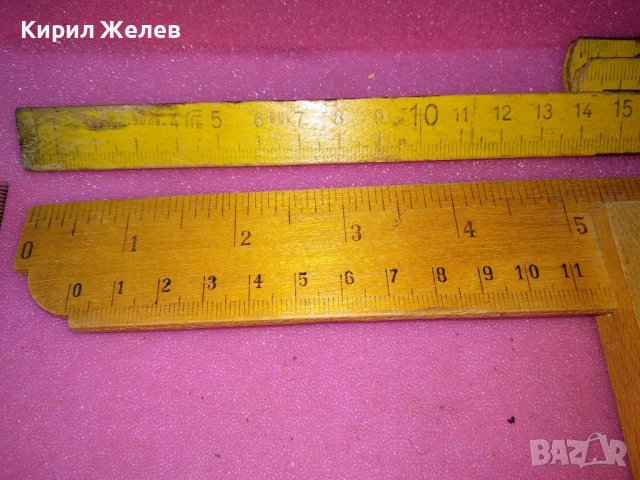 СТАР МАЙСТОРСКИ ПРАВ ЪГЪЛ УЧИЛИЩНО ГЕОМЕТРИЧНО ПОСОБИЕ ДЪРВЕН РАЗГРАФЕН 42839, снимка 2 - Антикварни и старинни предмети - 44222270