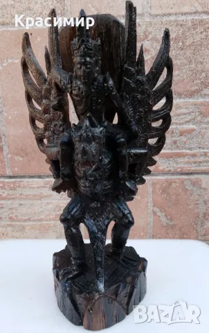 От времето на МАЙТЕ. Ръчна изработка Дървена статуетка , снимка 2 - Статуетки - 50293207