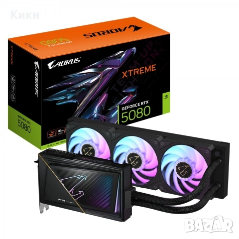 Видео Карта GIGABYTE AORUS GeForce RTX 5080 XTREME WATERFORCE 16G NVIDIA 16 GB GDDR7
