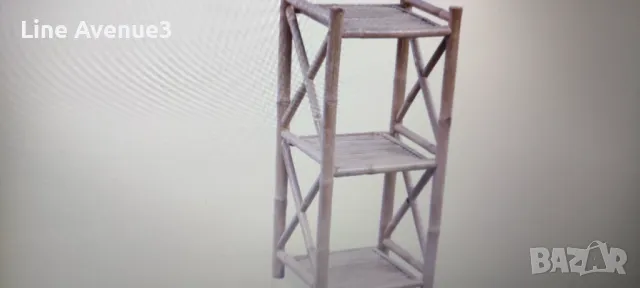  Бамбуков квадратен стелаж, 3 рафта