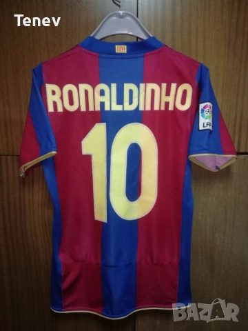 Barcelona Ronaldinho 2007/2008 Nike оригинална тениска фланелка Барселона Роналдиньо юбилейна 