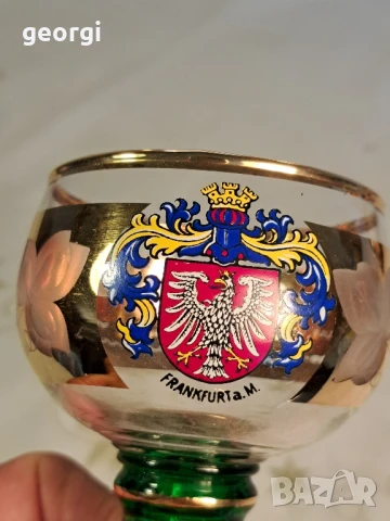 колекционерска немска чаша с позлата , снимка 4 - Чаши - 50885946