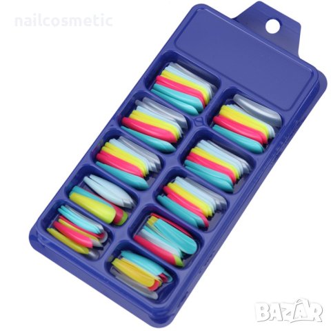 100 БРОЯ ЦВЕТНИ НОКТИ С ФОРМА БАЛЕРИНА В РАЛИЧНИ ЦВЕТОВЕ, снимка 6 - Продукти за маникюр - 41489387