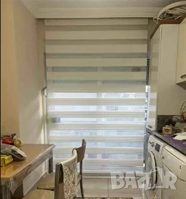 Щори ECD  Ролетни, Текстилни, Двойни, Без пробиване, Включен монтажен материал, Бял,Сив ,Бежов