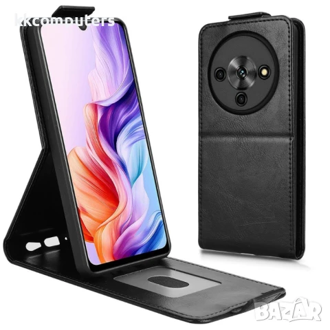 ZTE Blade A76 5 Flip3 Кожен Калъф и Скрийн Протектор, снимка 4 - Калъфи, кейсове - 51199977