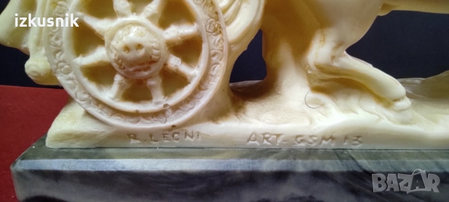 Прекрасна винтидж статуетка - римска колесница, снимка 7 - Антикварни и старинни предмети - 52363164