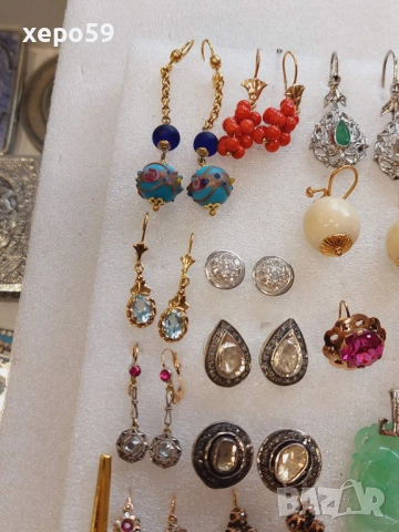Лот от Златни обеци,медальни,брошки,диаманти рубини,сребро и позлата цени м/у 300-4500лв., снимка 3 - Обеци - 52332849