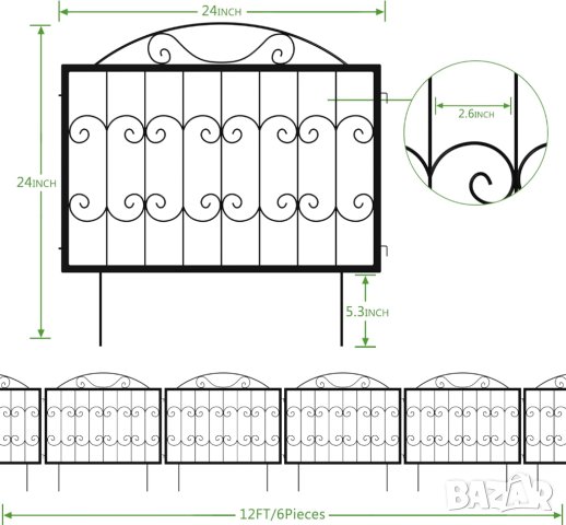 Декоративна метална ограда A-HW89012, снимка 2 - Огради и мрежи - 42493907