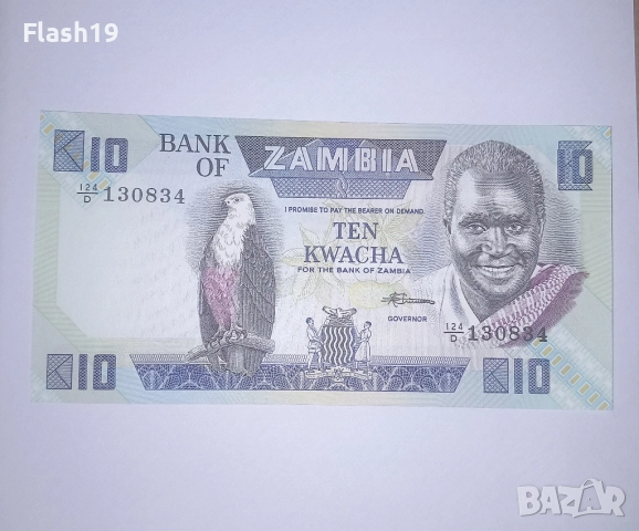 Замбия 10 квача 1980-1988 UNC