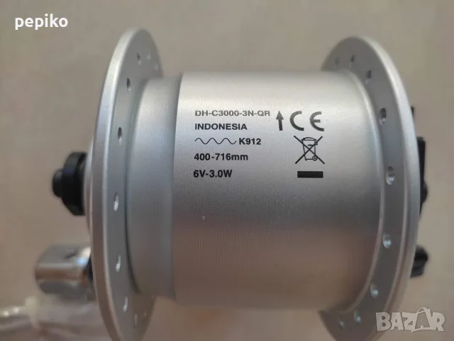 Продавам колела внос от Германия НОВА предна динамо главина SHIMANO NEXUS 6V-3W, снимка 5 - Части за велосипеди - 55932014