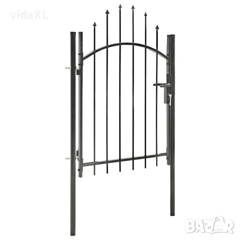 vidaXL Градинска порта Woerden стомана 1x1,25 м черна（SKU: 143059）