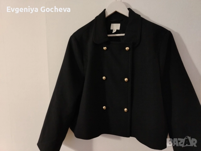 късо палто H&M XXL тъмносиньо, снимка 7 - Якета - 52030111