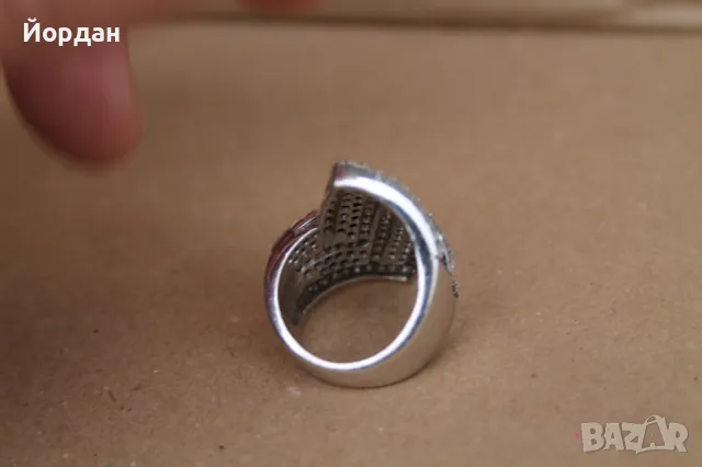 Дамски сребърен пръстен с камък, снимка 5 - Други стоки за дома - 49753850