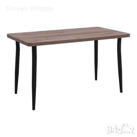 Levico МДФ/метална маса в цвят опушен орех 130x75x75cm., снимка 2 - Маси - 55839928
