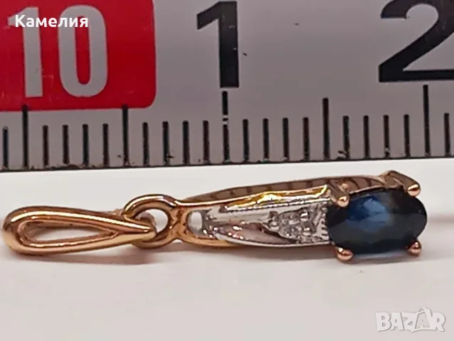 Руско злато. Висулка с брилиант, снимка 5 - Колиета, медальони, синджири - 55797891