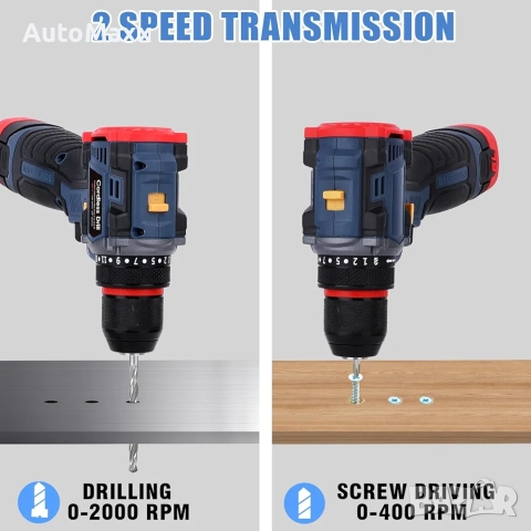 Безчетков винтоверт 16.8V в комплект с две батерии зарядно и куфар, снимка 5 - Винтоверти - 52119838