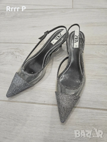 Дамски елегантни обувки с нисък ток Zara, снимка 2 - Дамски обувки на ток - 53746549
