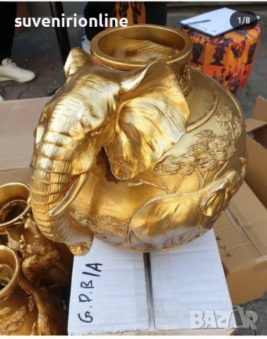 Статуетка слон ваза, снимка 2 - Вази - 41737953