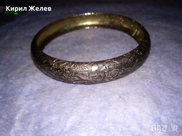 СТАРА ФЛОРАЛНО ОРНАМЕНТИРАНА СРЕБРИСТА СТОМАНЕНА ВИНТИДЖ - АРТ СТИЛ ГРИВНА 26613, снимка 7 - Гривни - 41096225