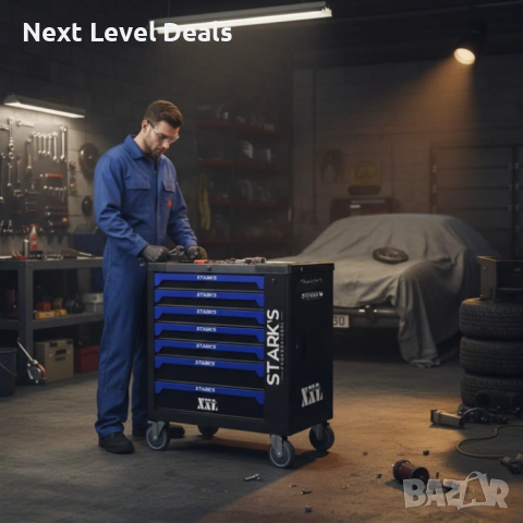 🧰 Професионална количка с инструменти - 258 части, снимка 4 - Куфари с инструменти - 53477890