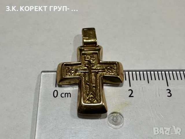 Златен кръст 14к, 2,93гр, снимка 3 - Колиета, медальони, синджири - 53394397