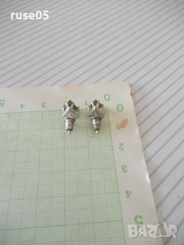 Обеци със светло зелен камък, снимка 4 - Обеци - 49520764