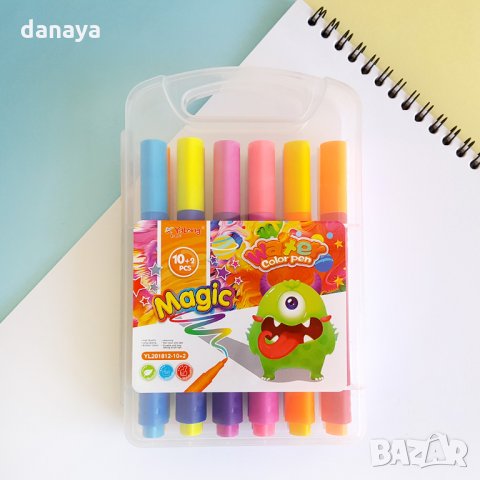 2399 Магически флумастери сменящи цвета си, 12 цвята в куфарче, снимка 2 - Ученически пособия, канцеларски материали - 33980262