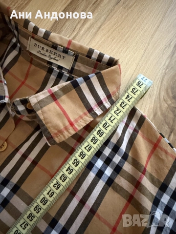 Риза Burberry, къса ризка в светлосиньо, снимка 4 - Ризи - 55876826
