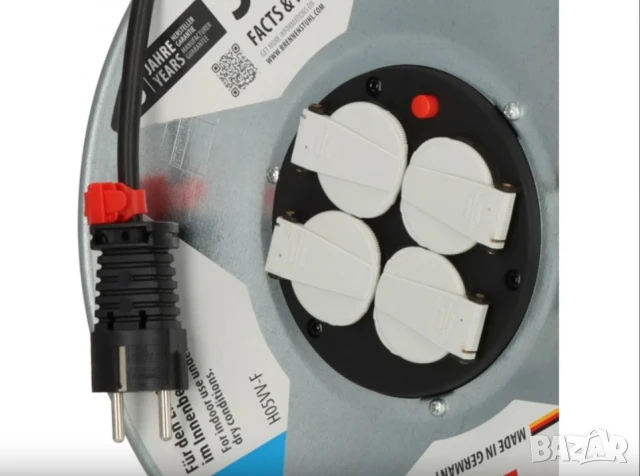 Удължител / разклонител / Макара 50 метра с 4 гнезда – KrafTRoyal, снимка 3 - Други инструменти - 50466113