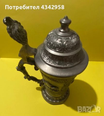 Zim Becker .Винтидж бирена калаена халба., снимка 5 - Антикварни и старинни предмети - 52887011