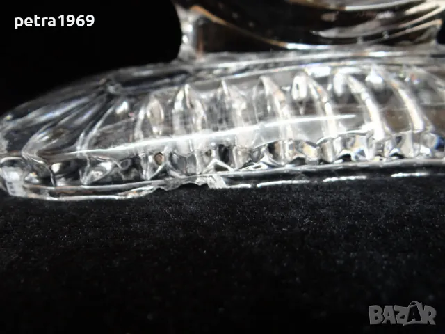 Кристален свещник за три свещи, снимка 8 - Антикварни и старинни предмети - 49235791