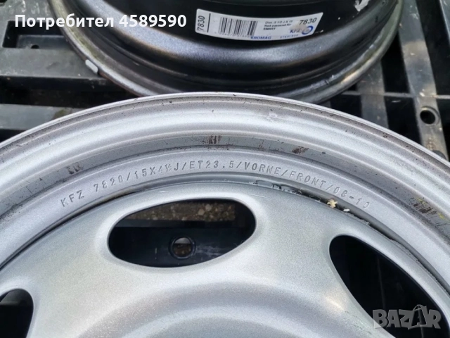 4бр. Оригинални железни джанти 15цола 3x112.5 за Smart, снимка 6 - Гуми и джанти - 51808338