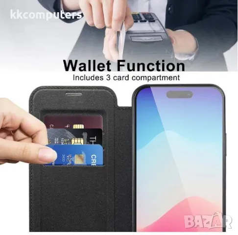 Калъф тефтер с Magsafe / Черен / за iPhone 15 Plus 6.7 Баркод : 3128723, снимка 5 - Калъфи, кейсове - 48146987