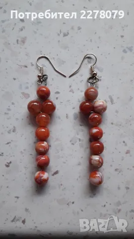 Обеци от ахат - ръчна изработка, снимка 1