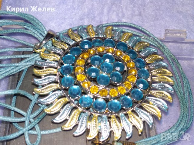 ПОСРЕБРЕН ФЛОРАЛЕН КРИСТАЛЕН БЛЕСТЯЩ АРТ МЕДАЛЬОН КОЛИЕ 33119, снимка 12 - Колиета, медальони, синджири - 39190871