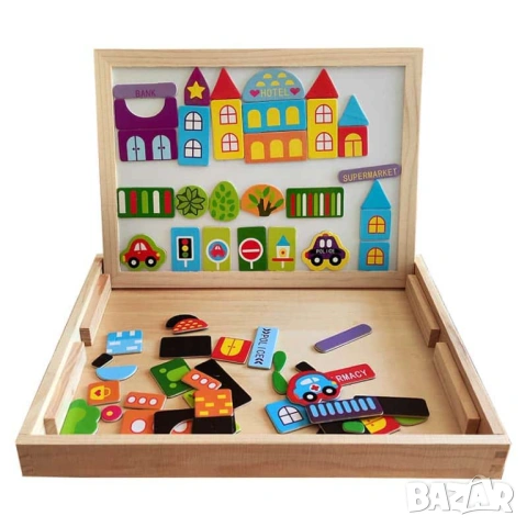 Магнитна дъска за рисуване „Град“, снимка 2 - Образователни игри - 53659553