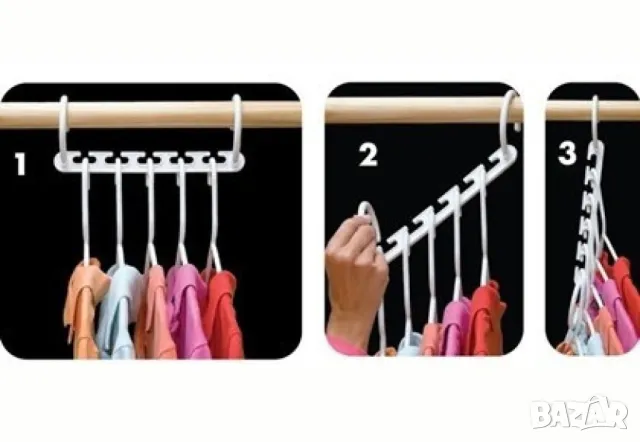 Иновативна закачалка органайзер - Triple Closet Space, снимка 2 - Закачалки - 48736834