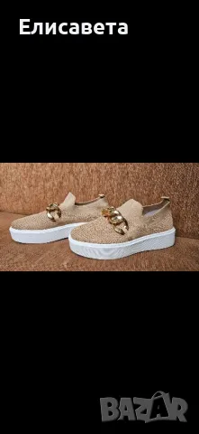 Дамски модерни кецове кафеви, снимка 3 - Маратонки - 49501558