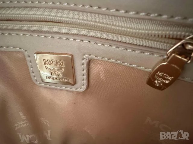 MCM Stark Side Studded Canvas  Backpack Beige, снимка 10 - Раници - 48431971