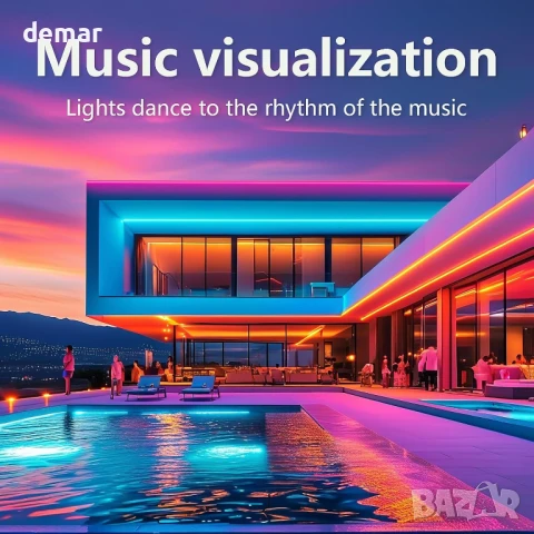 Aurevita Водоустойчива външна LED лента 20 м, интелигентна IP67, приложение (без дистанционно), снимка 4 - Лед осветление - 51416952