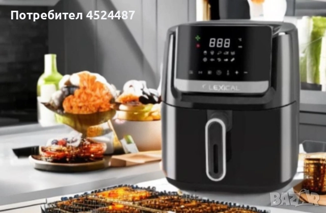 Еър фрайър с тъч скрийн Lexical Airfryer LAF-3045, снимка 3 - Фритюрници - 47934916