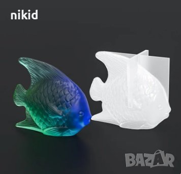 3d Голяма риба стояща силиконов молд форма фондан шоколад гипс смола декор