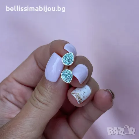 Дамски Сребърни Обеци Капки с Кристали Сваровски/Swarovski