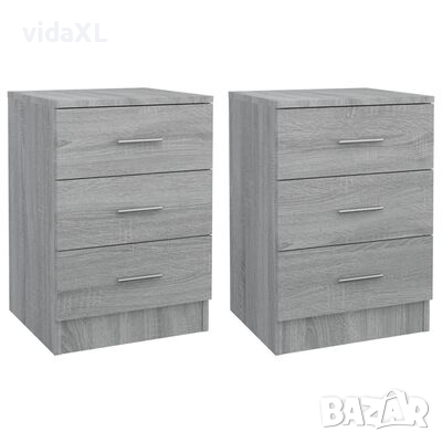 vidaXL Нощни шкафчета, 2 бр, сив сонома, 38x35x56 см, инженерно дърво(SKU:815324, снимка 1